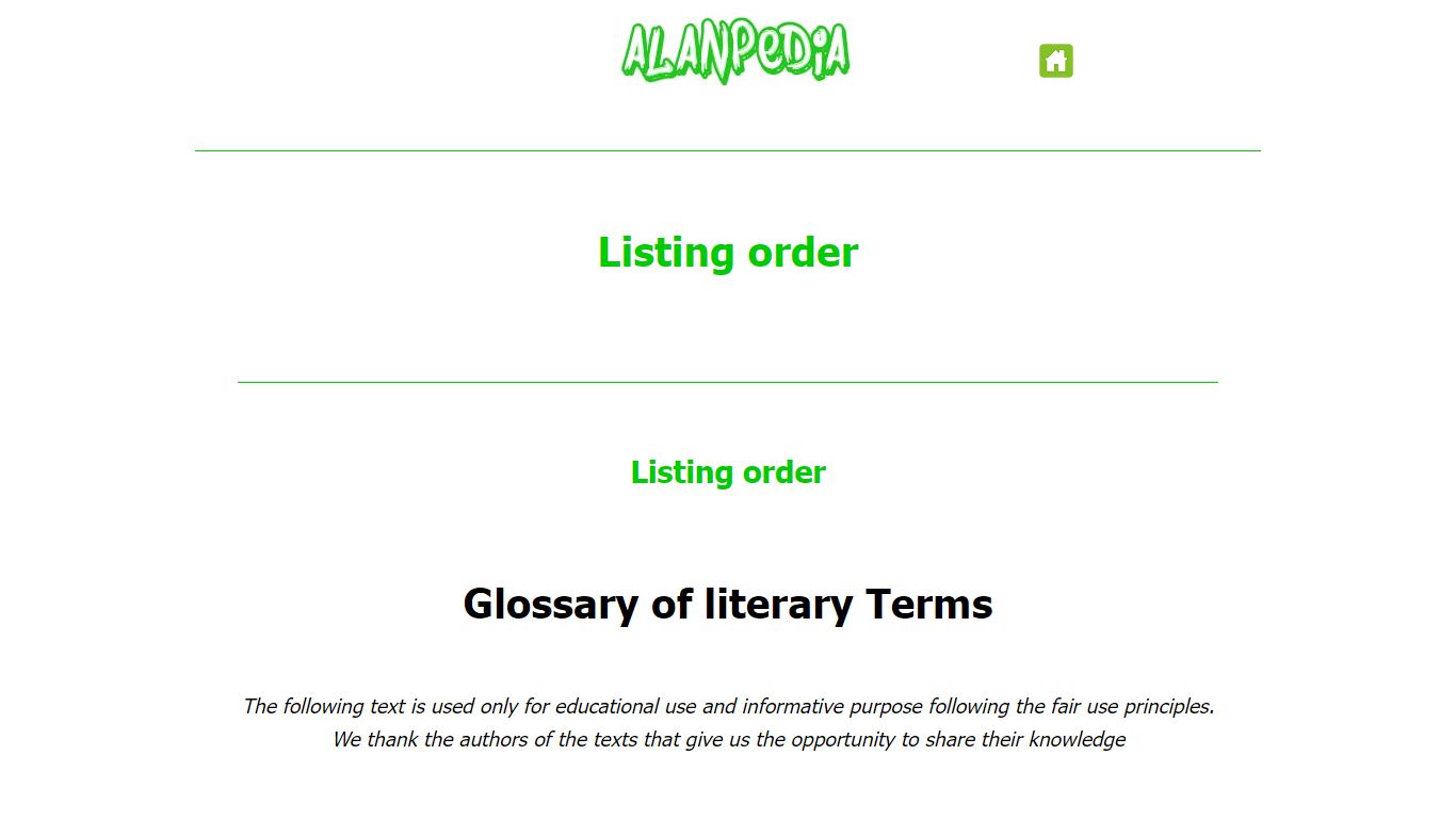 Listing order - Alanpedia free knowledge for all